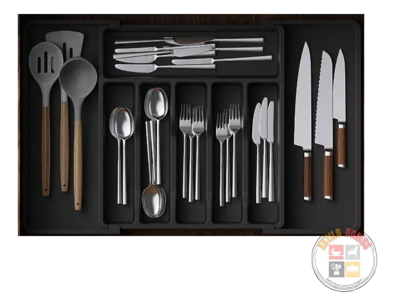 ORGANIZADOR EXPANDIBLE PARA CUBIERTOS CON SEPARADORES AJUSTABLES - 4