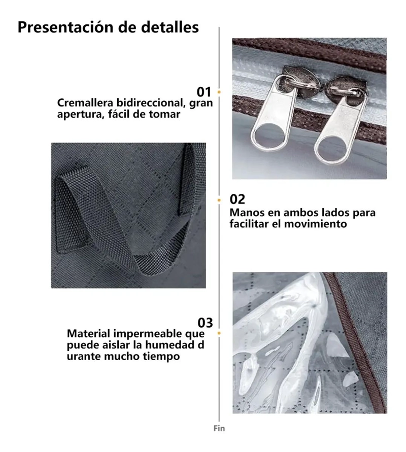 SET DE 4 ORGANIZADORES DE ROPA CON DIMENSIONES 58X29X30 CM - 4