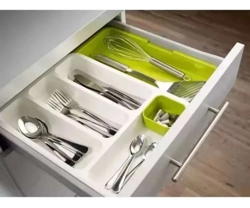 ORGANIZADOR AJUSTABLE PARA CUBIERTOS Y CUCHILLOS CON COMPARTIMENTOS - 2