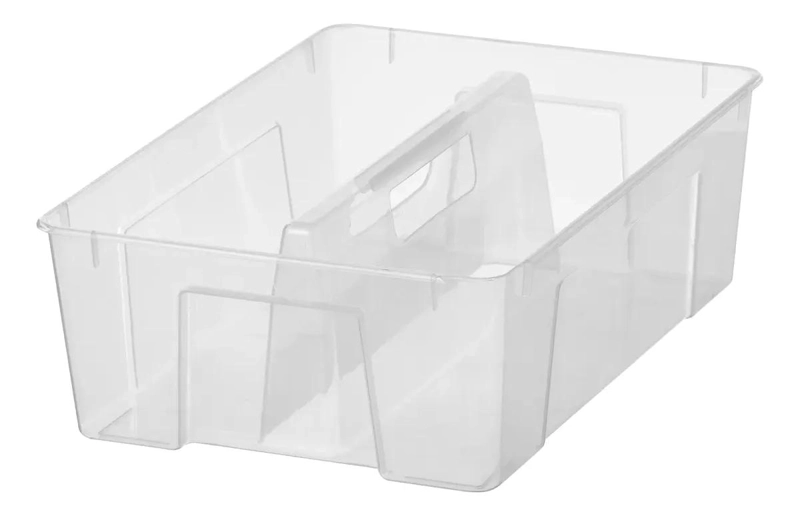 ORGANIZADOR TRANSPARENTE CON 2 COMPARTIMENTOS 37X25X12 CM - 1