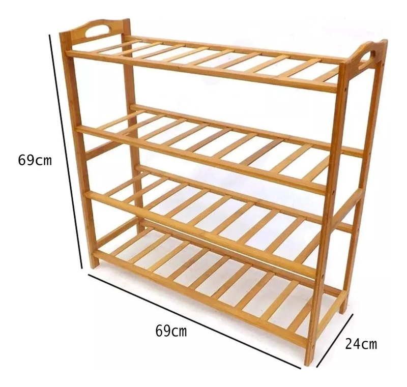 ORGANIZADOR DE ZAPATOS DE MADERA CON 4 NIVELES PARA ESPACIOS - 2