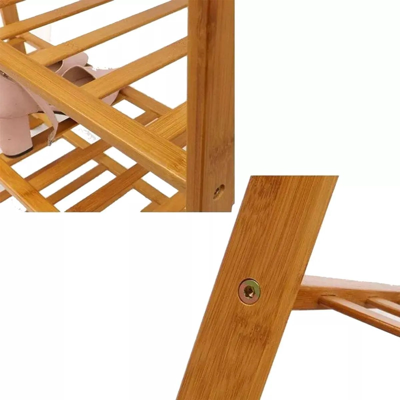 ORGANIZADOR DE ZAPATOS DE MADERA CON 4 NIVELES PARA ESPACIOS - 4