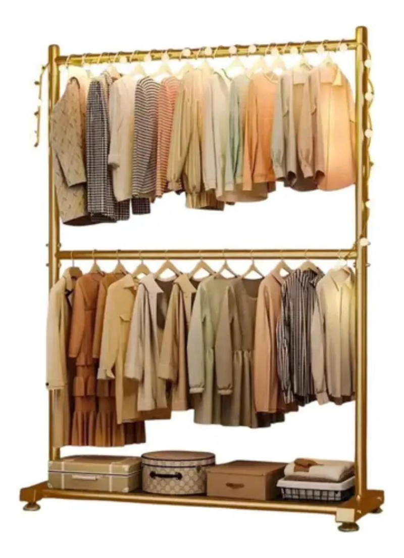 PERCHERO COLGADOR METALICO DE 2 NIVELES PARA ROPA CON DISEÑO RESISTENTE - 2