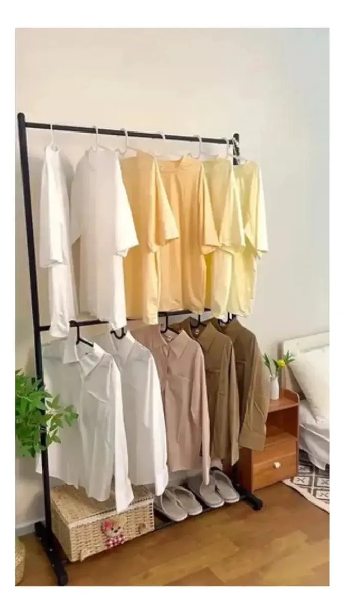 PERCHERO COLGADOR METALICO DE 2 NIVELES PARA ROPA CON DISEÑO RESISTENTE - 4