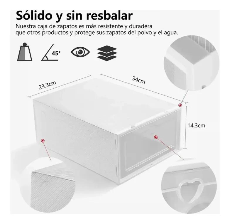 ORGANIZADOR PLEGABLE DE PLASTICO PARA ZAPATOS 10 UNIDADES - 2