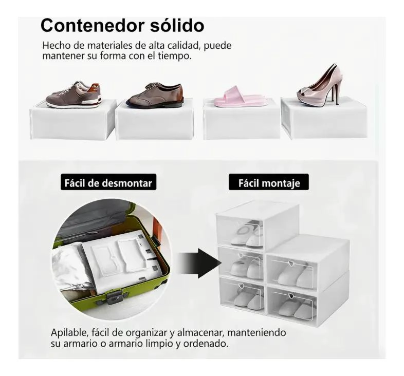 ORGANIZADOR PLEGABLE DE PLASTICO PARA ZAPATOS 10 UNIDADES - 4