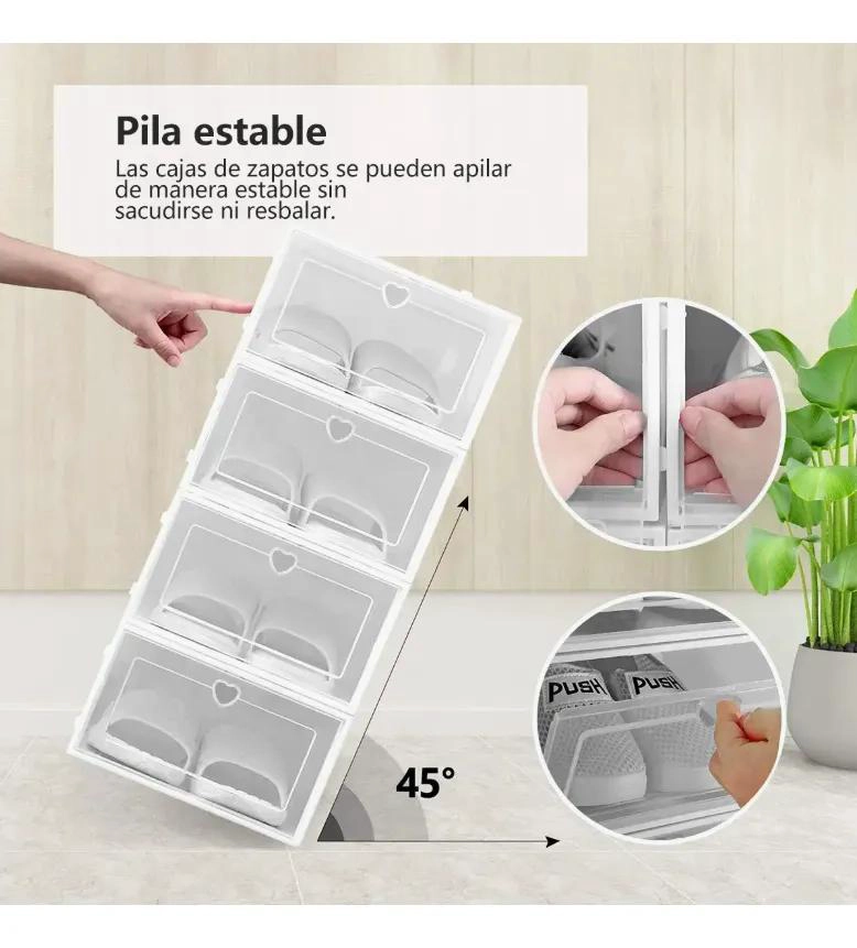 ORGANIZADOR PLEGABLE DE PLASTICO PARA ZAPATOS 10 UNIDADES - 5