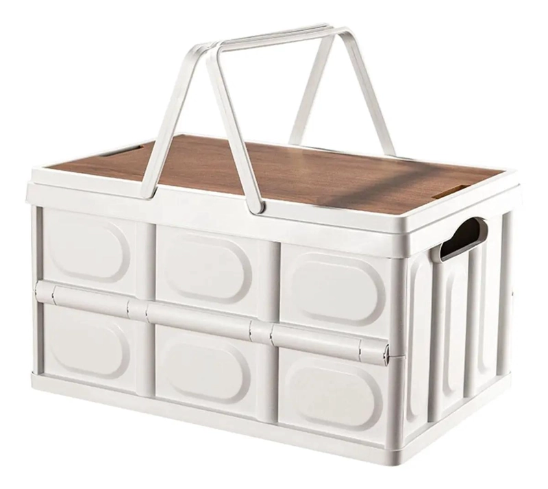 CAJA ORGANIZADORA PLEGABLE MULTIUSO PORTATIL CON CAPACIDAD DE 30 LITROS Y ASA - 1