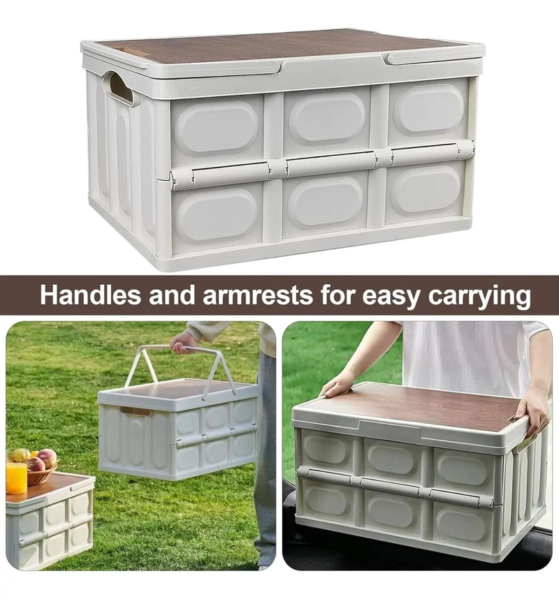 CAJA ORGANIZADORA PLEGABLE MULTIUSO PORTATIL CON CAPACIDAD DE 30 LITROS Y ASA - 3