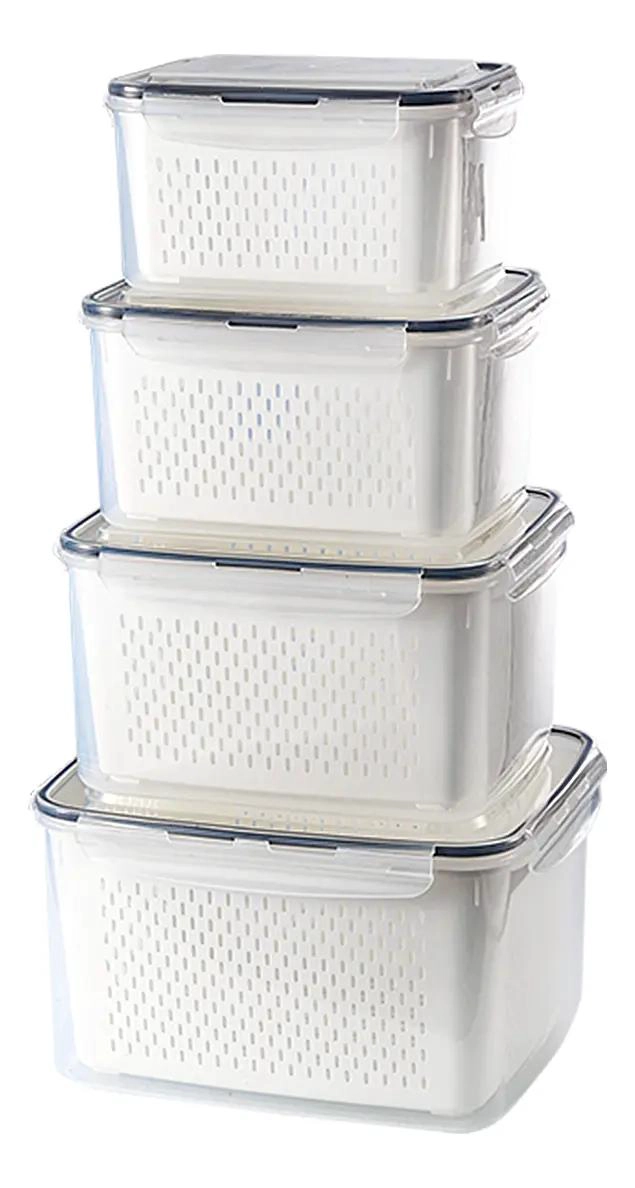 SET DE 4 ORGANIZADORES PARA REFRIGERADOR CON DISEÑO PRACTICO Y FUNCIONAL - 1