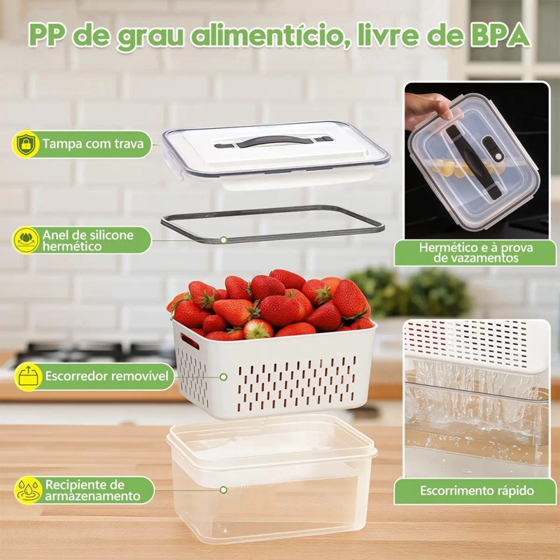 SET DE 4 ORGANIZADORES PARA REFRIGERADOR CON DISEÑO PRACTICO Y FUNCIONAL - 4