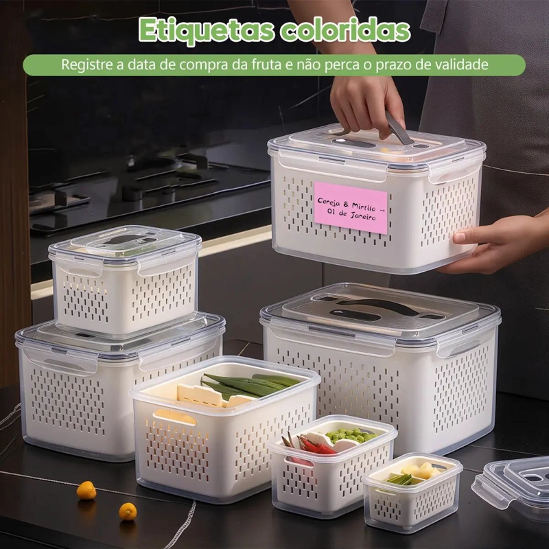 SET DE 4 ORGANIZADORES PARA REFRIGERADOR CON DISEÑO PRACTICO Y FUNCIONAL - 5