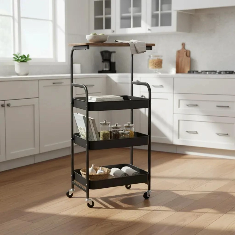 ORGANIZADOR DE COCINA FRUTERO TIPO BUFFET DE MADERA NATURAL - 2