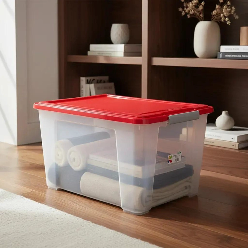 CAJA ORGANIZADORA PLASTICA CON CAPACIDAD DE 68 LITROS PARA ALMACENAMIENTO - 1