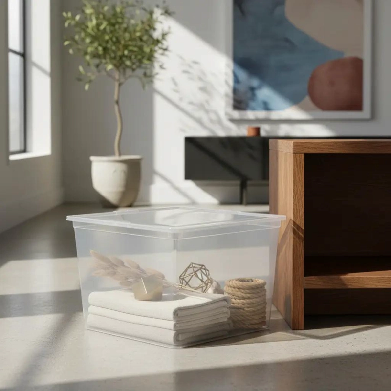 CAJA ORGANIZADORA APILABLE CON TAPA CAPACIDAD 30 LITROS - 2