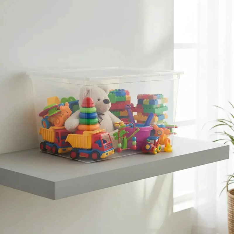 CAJA ORGANIZADORA APILABLE CON TAPA CAPACIDAD 30 LITROS - 5