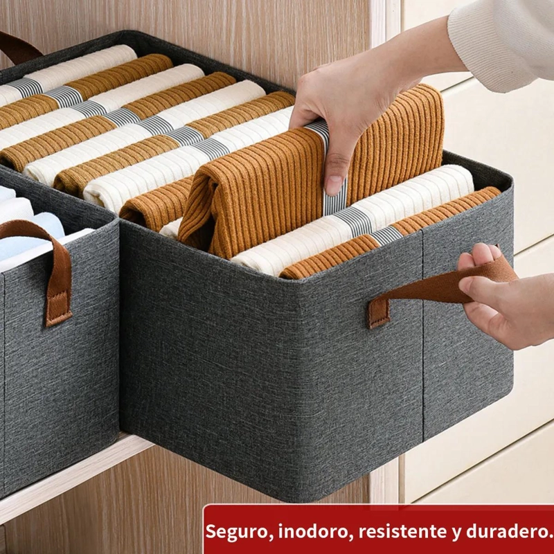 SET DE 6 CAJAS PLEGABLES PARA ORGANIZACION DE ARMARIO Y ROPA - 3