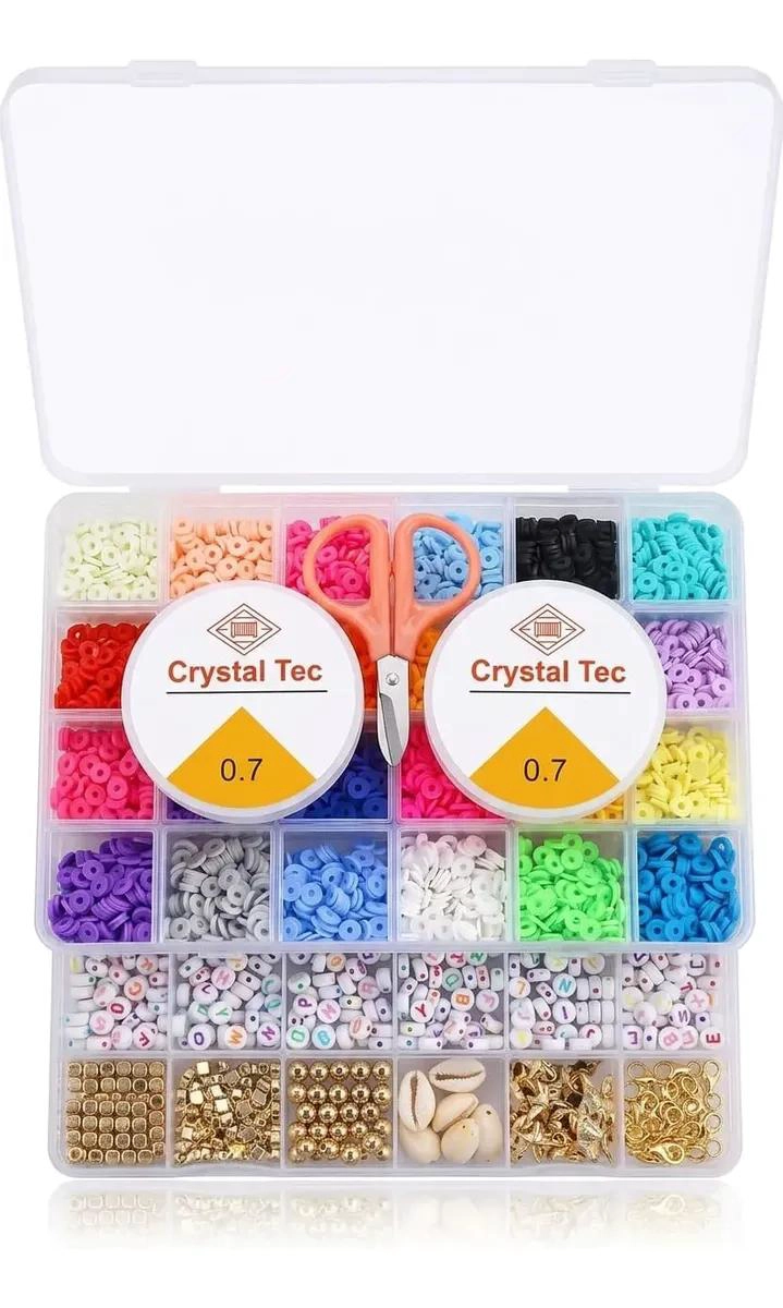 SET DE PULSERAS COLORIDAS PARA NIÑOS CON ESTUCHE DE CUENTAS - 1