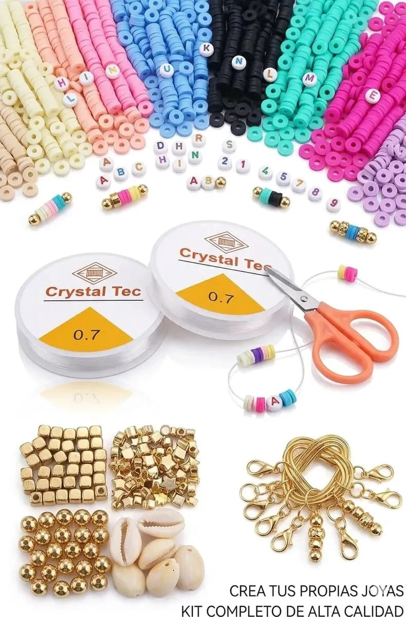 SET DE PULSERAS COLORIDAS PARA NIÑOS CON ESTUCHE DE CUENTAS - 2