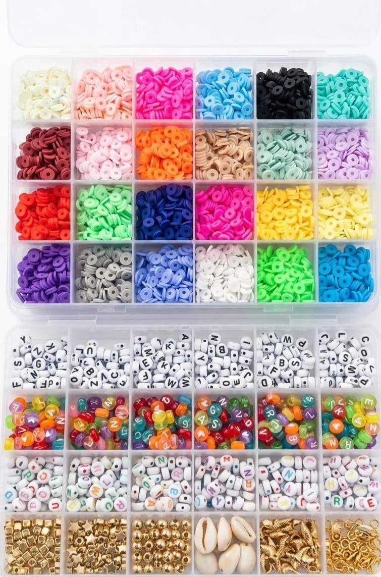 SET DE PULSERAS COLORIDAS PARA NIÑOS CON ESTUCHE DE CUENTAS - 4