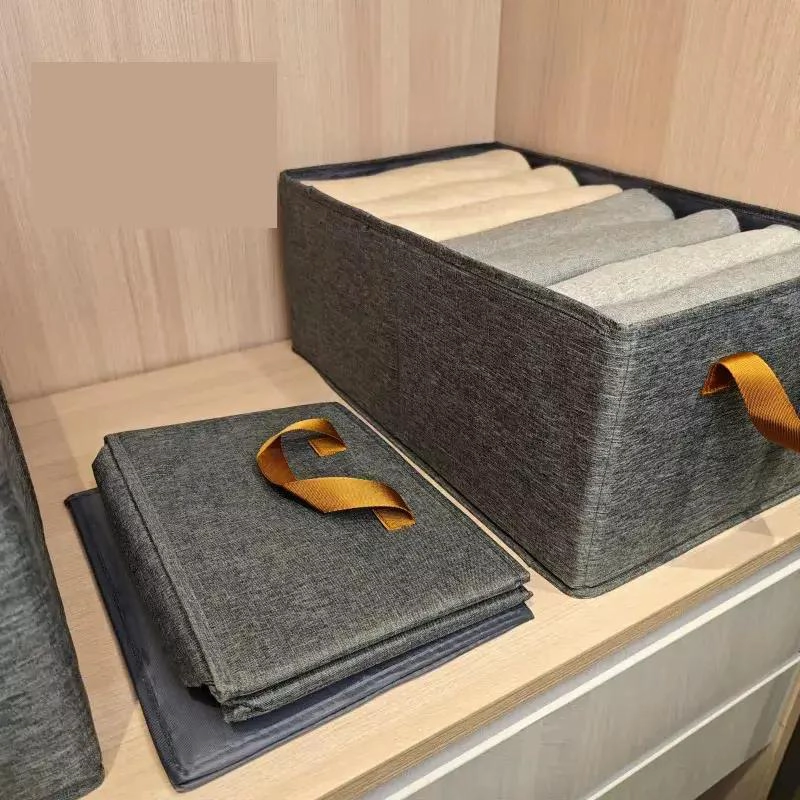 SET DE 3 CAJAS PLEGABLES PARA ALMACENAMIENTO DE ROPA Y TEXTILES - 5