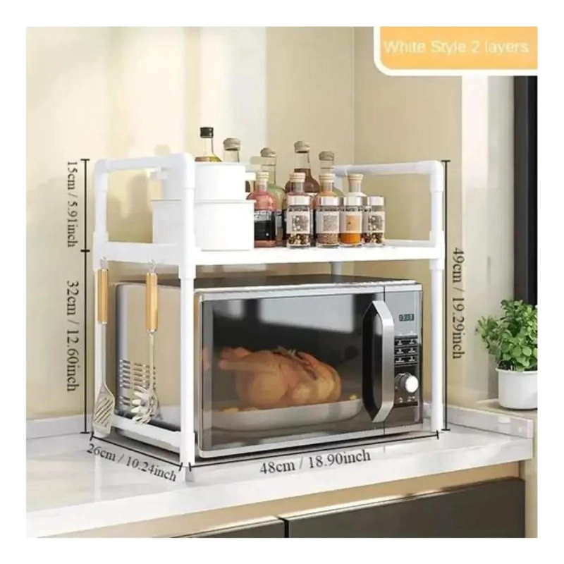 ESTANTE EXTENSIBLE PARA ALMACENAMIENTO EN COCINA Y MICROONDAS - 2