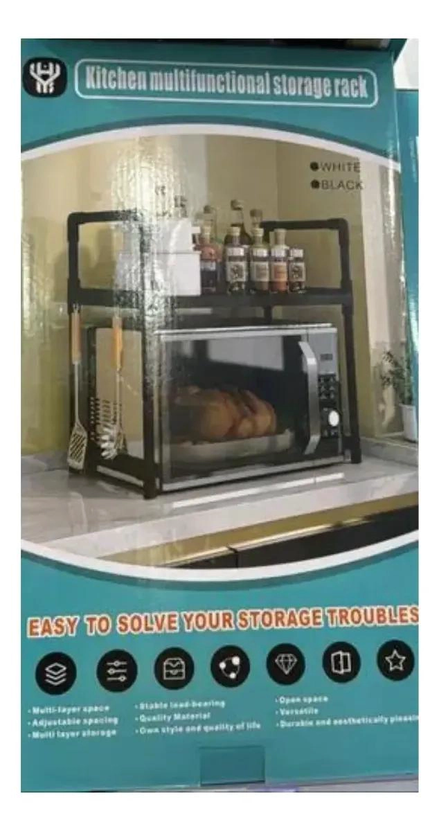 ESTANTE EXTENSIBLE PARA ALMACENAMIENTO EN COCINA Y MICROONDAS - 3