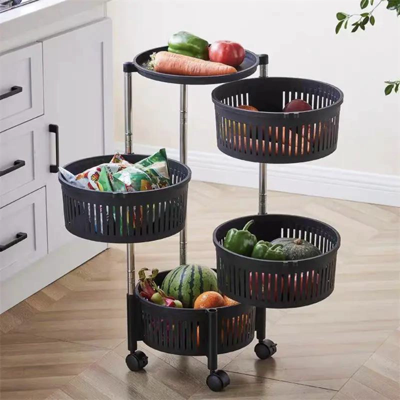 CARRITO ORGANIZADOR GIRATORIO CON 4 ESTANTES PARA FRUTAS Y VERDURAS - 4