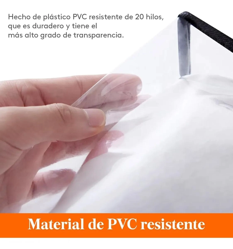 JUEGO DE 4 BOLSAS TRANSPARENTES CON ASAS PARA GUARDAR ROPA DE 40 LITROS - 2