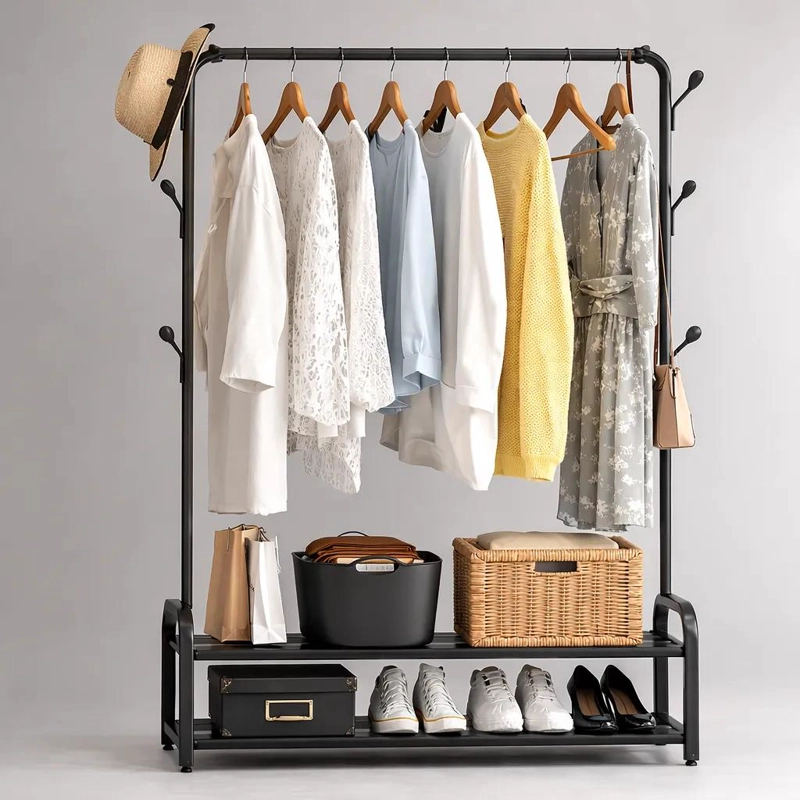 PERCHERO ORGANIZADOR CON RACK PARA ZAPATOS Y ACCESORIOS - 1