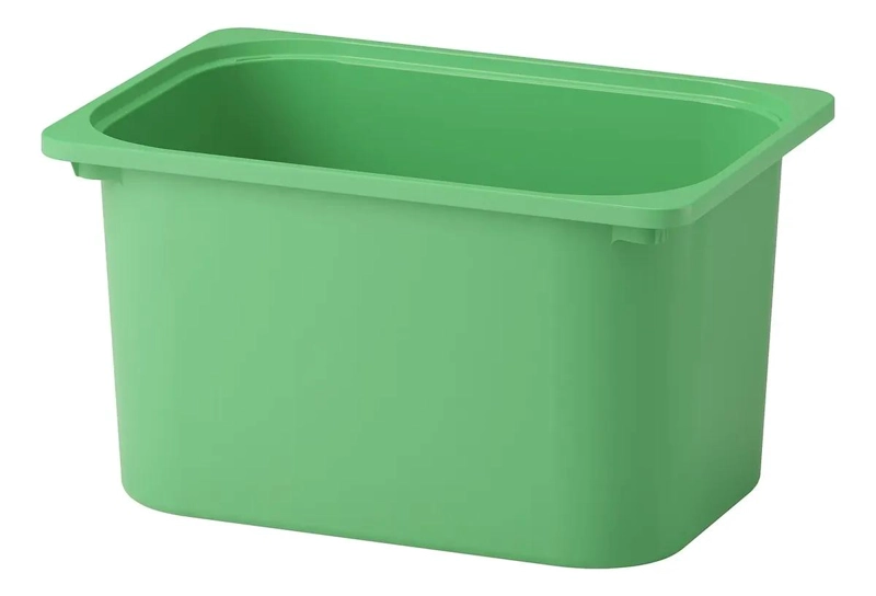 CAJA ORGANIZADORA APILABLE BLANCA CON TAPA VERDE PARA ALMACENAMIENTO - 1