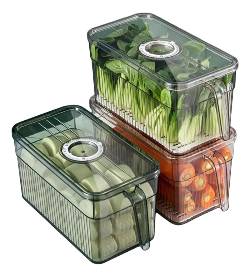 CAJA ORGANIZADORA PARA REFRIGERADOR Y COCINA CON TAPA Y MANGO - 1