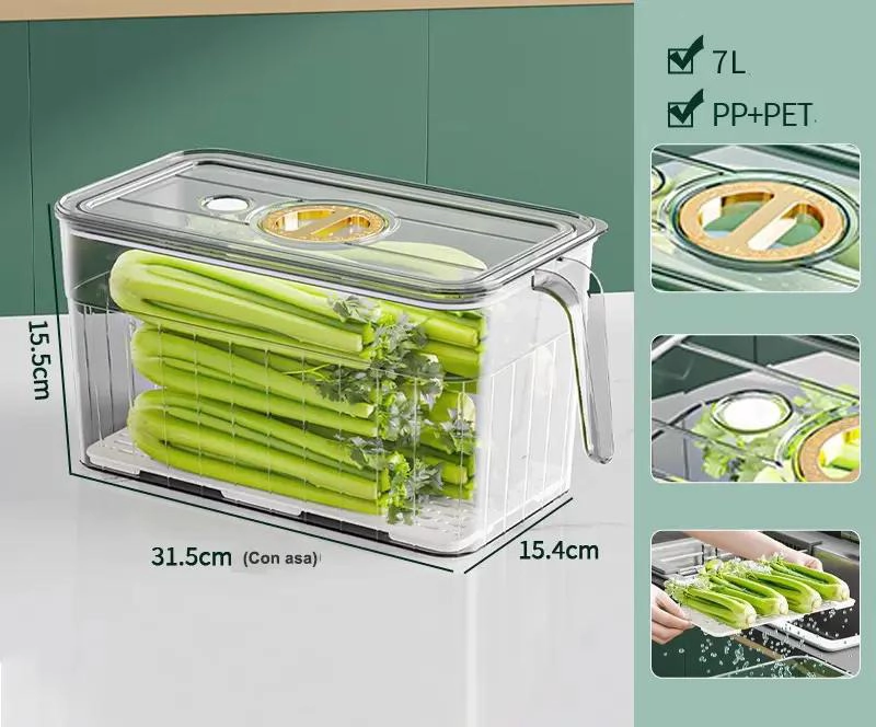 CAJA ORGANIZADORA PARA REFRIGERADOR Y COCINA CON TAPA Y MANGO - 3