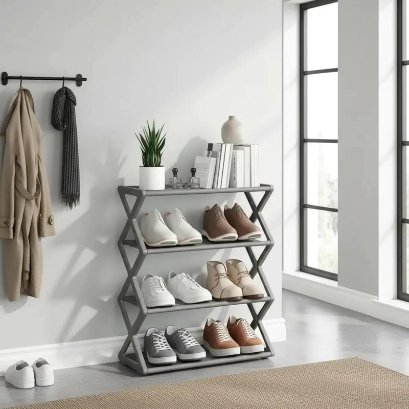 ORGANIZADOR DE ZAPATOS DE 4 PISOS PARA 12 PARES CON DISEÑO RESISTENTE - 2