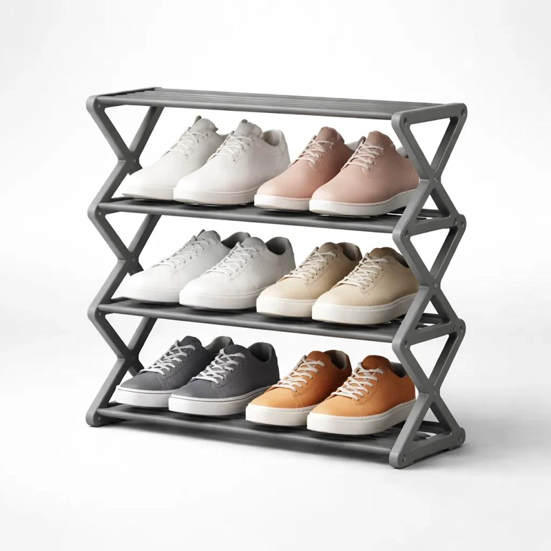ORGANIZADOR DE ZAPATOS DE 4 PISOS PARA 12 PARES CON DISEÑO RESISTENTE - 5