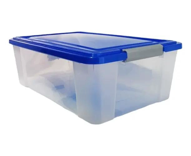 CAJA ORGANIZADORA TRANSPARENTE CON TAPA CAPACIDAD 37 LITROS - 1