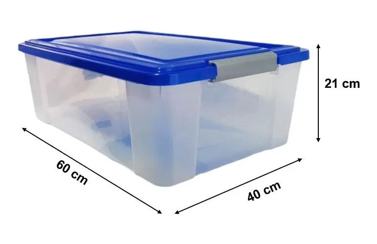 CAJA ORGANIZADORA TRANSPARENTE CON TAPA CAPACIDAD 37 LITROS - 2