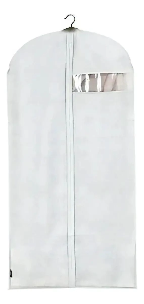 FUNDA PROTECTORA PARA TRAJES Y ROPA DE 60 X 137 CM COLOR BLANCO - 2