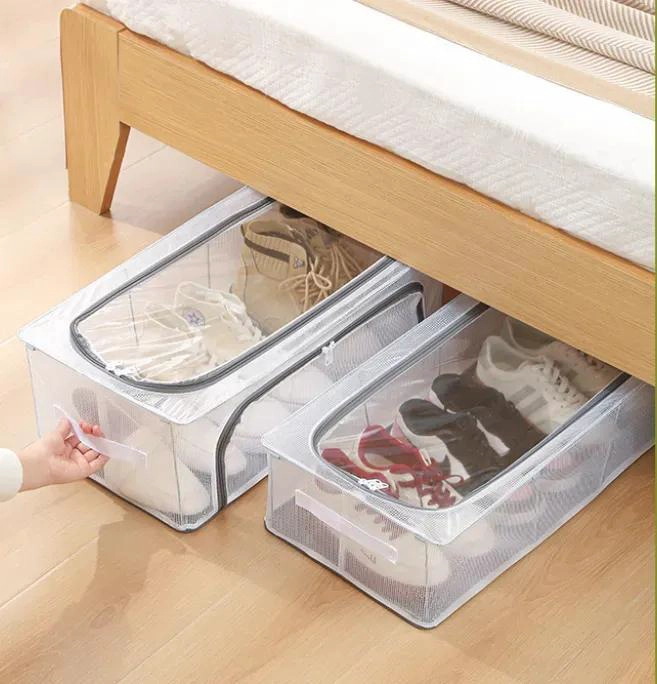 CAJA ORGANIZADORA PLEGABLE PARA ZAPATOS CON DOS PUERTAS GRANDE COLOR BLANCO - 3