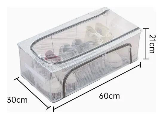 CAJA ORGANIZADORA PLEGABLE PARA ZAPATOS CON DOS PUERTAS GRANDE COLOR BLANCO - 4