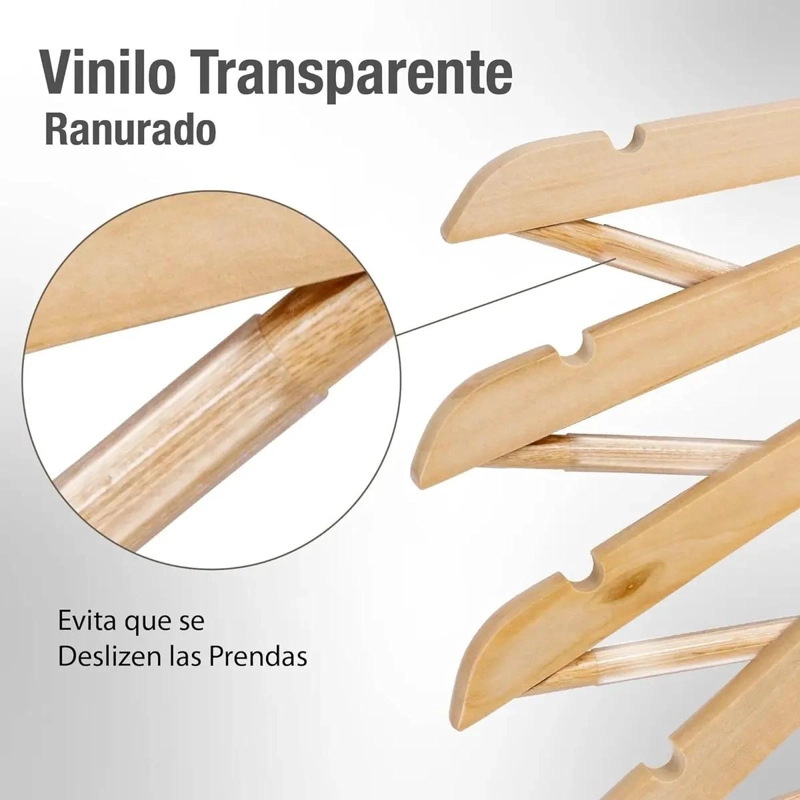 SET DE 20 COLGADORES DE MADERA ANTIDESLIZANTES PARA ROPA - 5