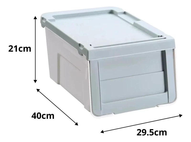 CAJA ORGANIZADORA APILABLE CON TAPA FRONTAL ABATIBLE EN TRES COLORES - 3