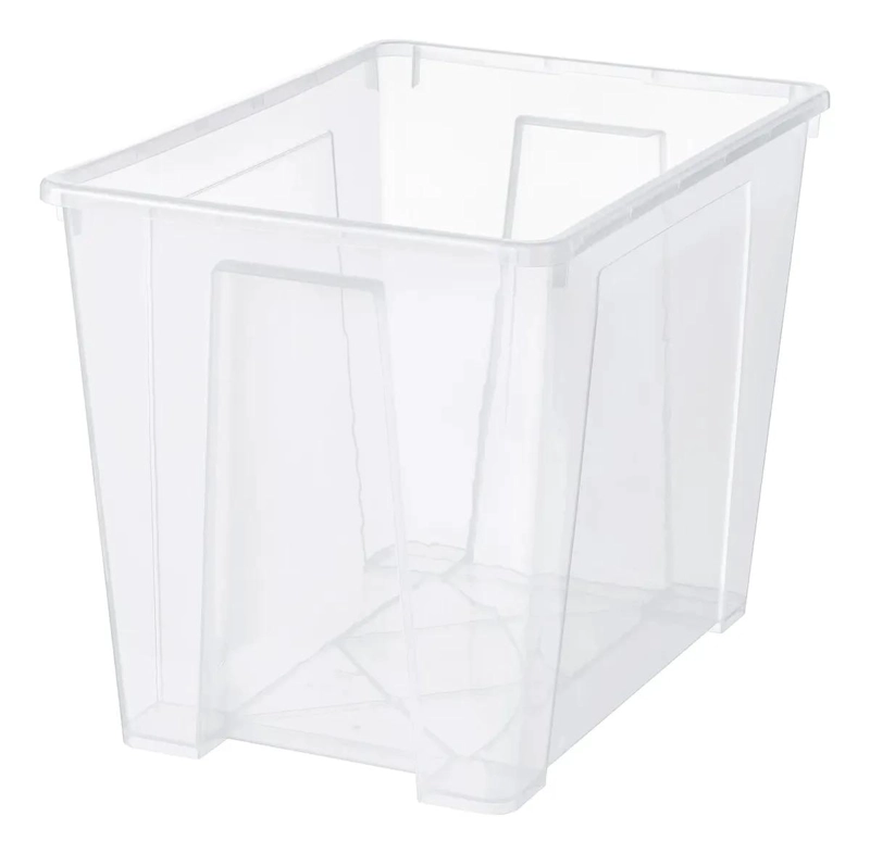 CAJA ORGANIZADORA TRANSPARENTE APILABLE CON CAPACIDAD DE 65 LITROS - 1