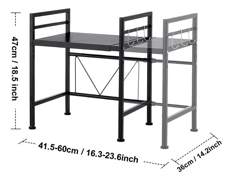 ESTANTE REPISA EXTENSIBLE PARA HORNO MICROONDAS Y ORGANIZACION DE COCINA - 2