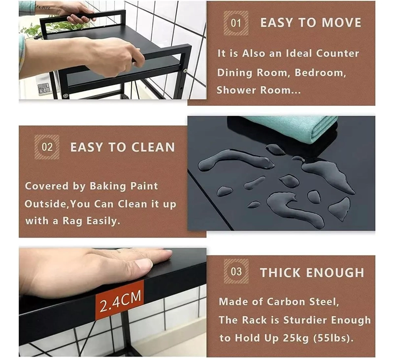 ESTANTE REPISA EXTENSIBLE PARA HORNO MICROONDAS Y ORGANIZACION DE COCINA - 3