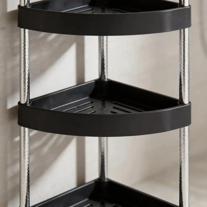 ESTANTE ESQUINERO DE 4 NIVELES CON RUEDAS PARA BAÑO Y COCINA - 4