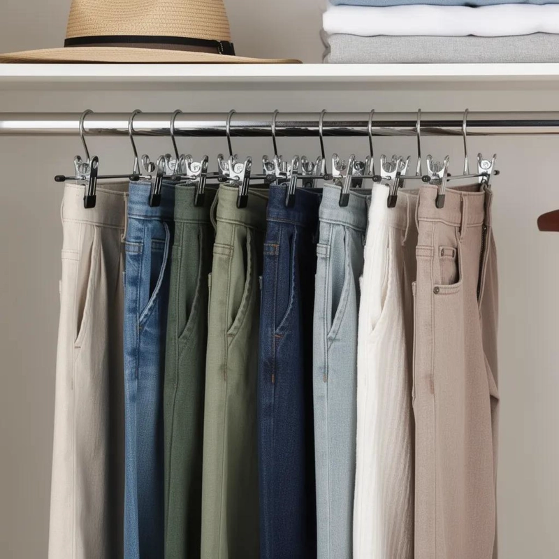 SET DE 30 COLGADORES CON PINZA PARA PANTALONES Y FALDAS - 1