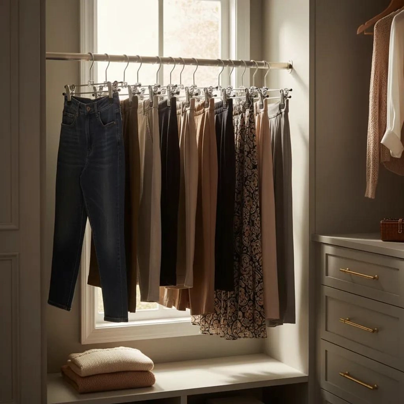 SET DE 30 COLGADORES CON PINZA PARA PANTALONES Y FALDAS - 4