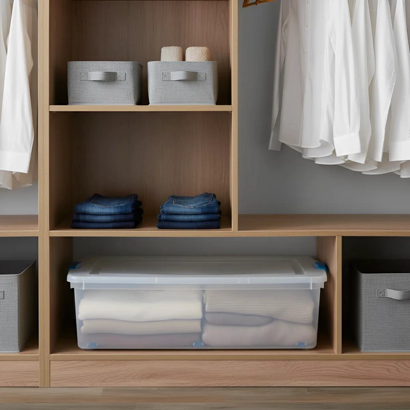 CAJA ORGANIZADORA PARA ALMACENAMIENTO BAJO CAMA CON CAPACIDAD DE 36 LITROS - 3