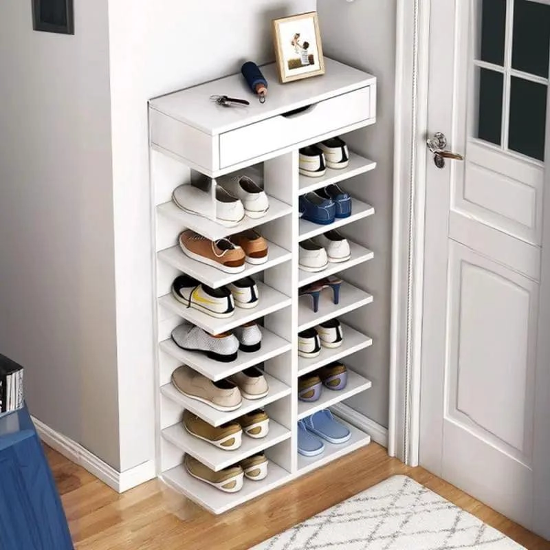 ORGANIZADOR VERTICAL PARA ZAPATOS CON CAJON Y 8 NIVELES DE ALMACENAMIENTO - 1